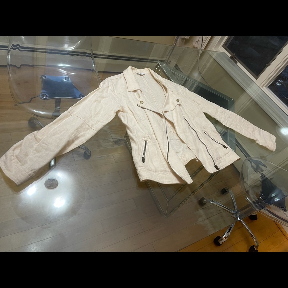 Bar lll Asymmetrical Zip Women’s Jacket White Ivor